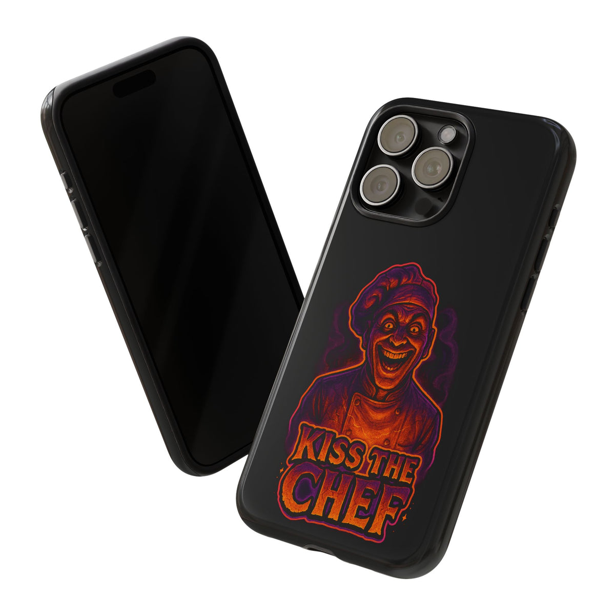 Phone Case — "Kiss the Chef" Neon Horror Chef Design
