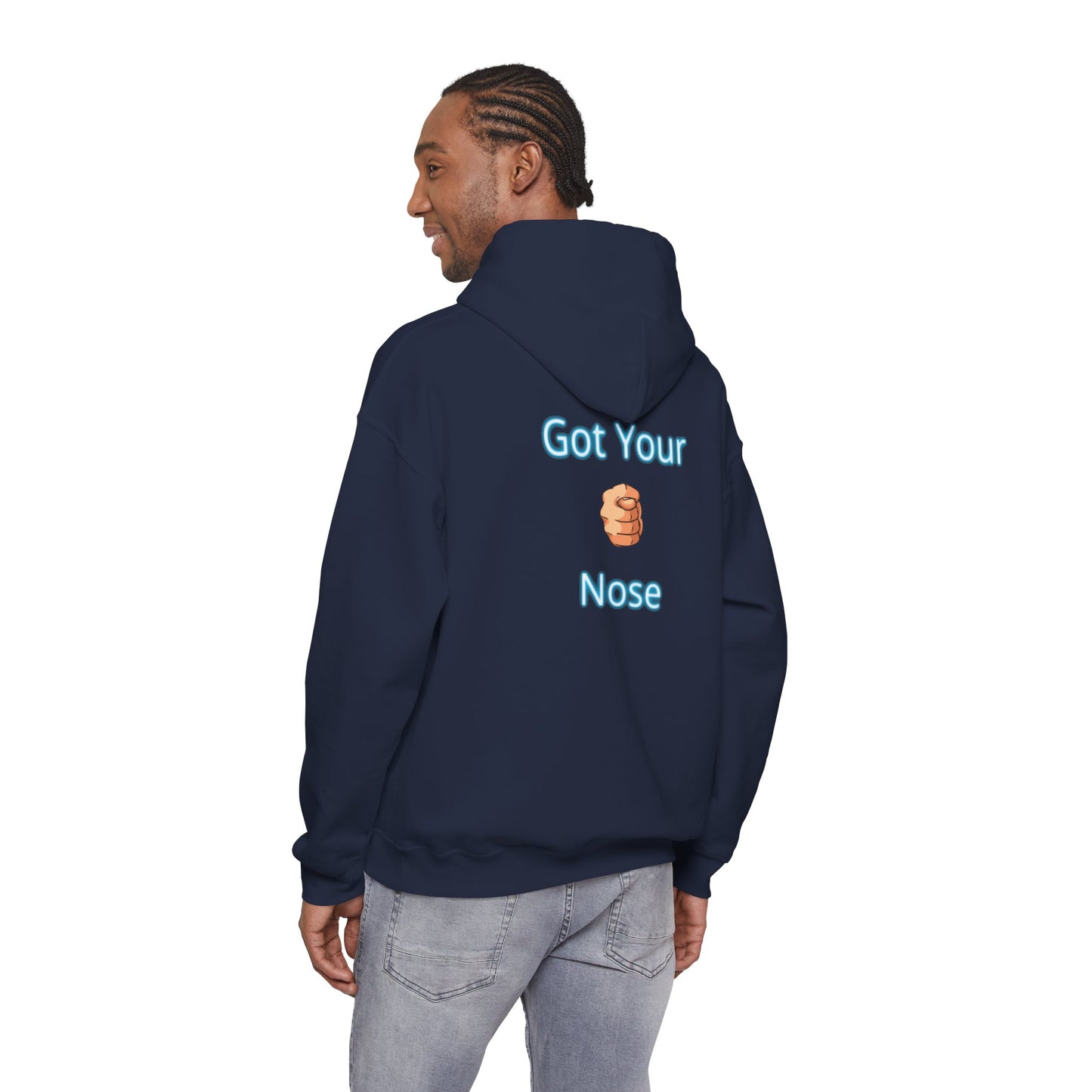 Got Your Nose Hoodie — Playful Baby-Grab Back Print Pullover