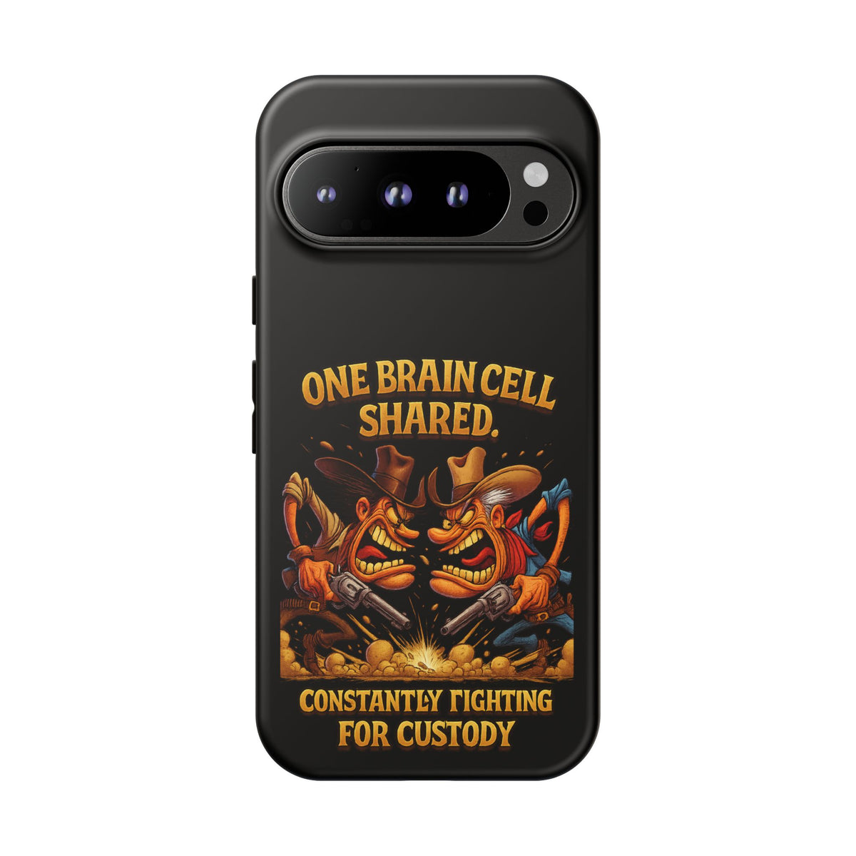 Phone Case — 'One Braincell Shared, Constantly Fighting for Custody' Funny Rivalry Cartoon