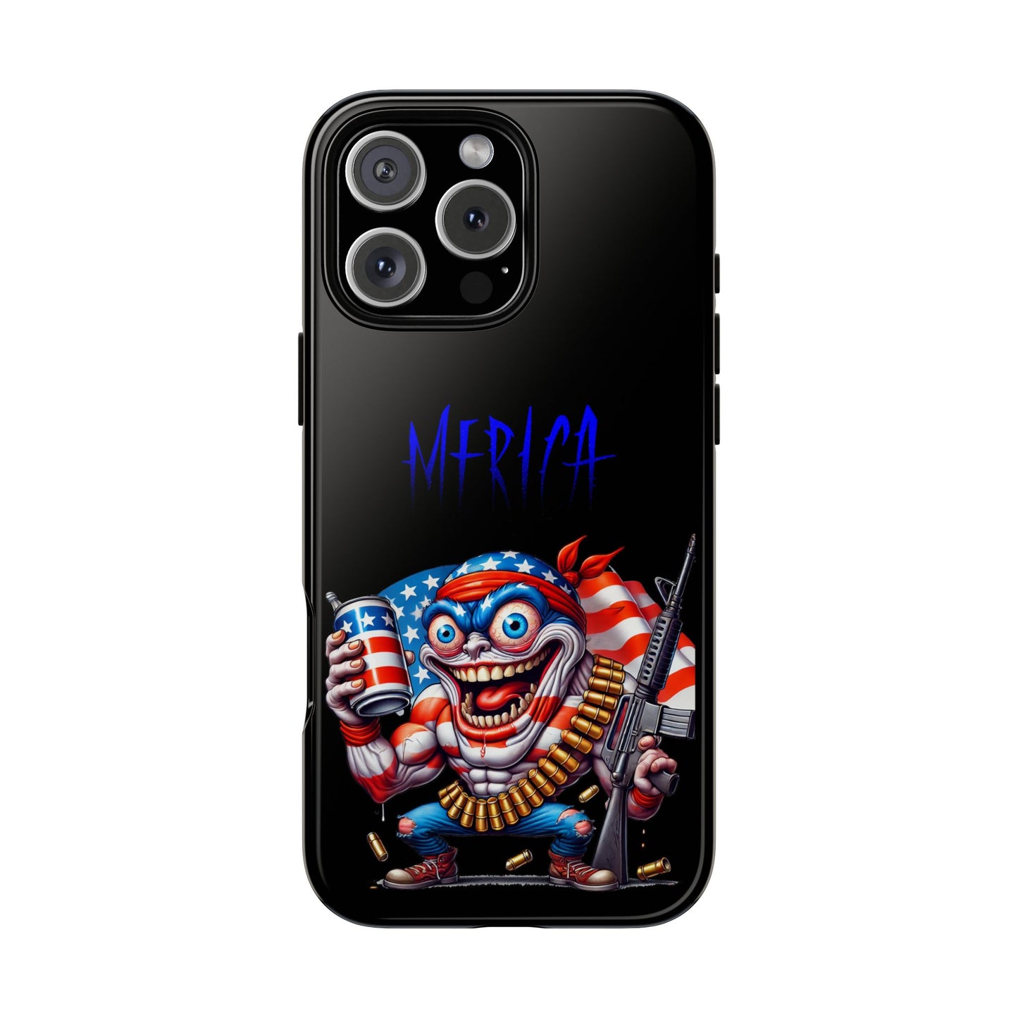 Phone Case — Patriotic 'Merica Clown with Flag, Beer & Rifle