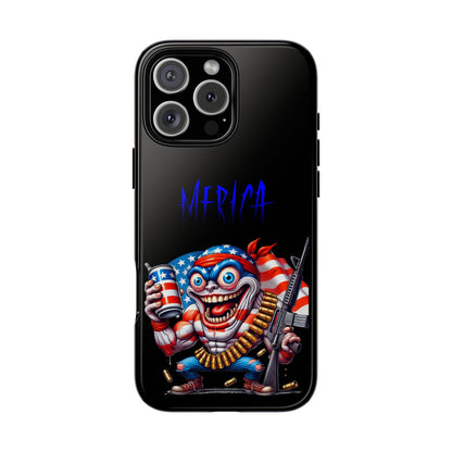 Phone Case — Patriotic 'Merica Clown with Flag, Beer & Rifle
