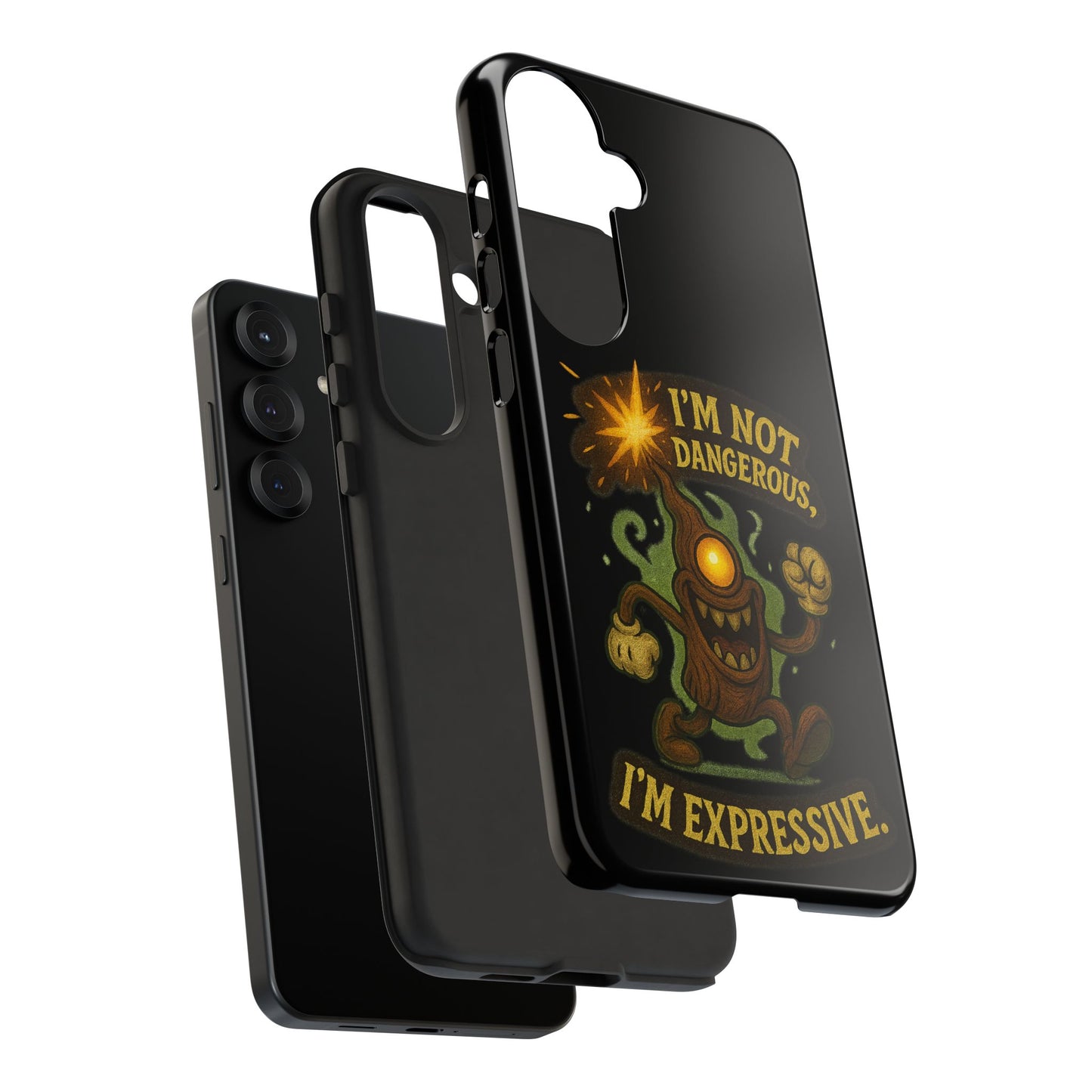 Phone Case — “I’m Not Dangerous, I’m Expressive” Monster Protective Case
