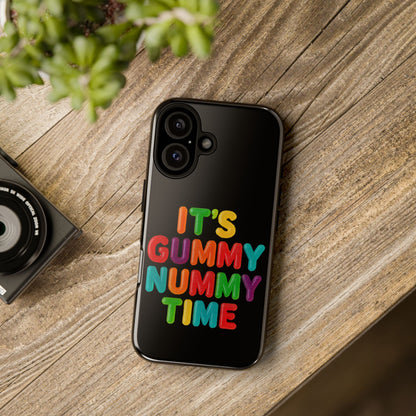 Phone Case — "It's Gummy Nummy Time" Colorful Candy Lettering Protective Case