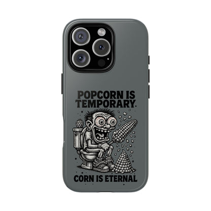 Phone Case — "Popcorn Is Temporary, Corn Is Eternal" Retro Zombie Corn Design