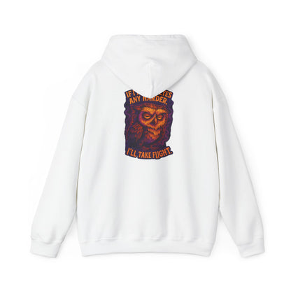 Hoodie — Vintage Owl 'I'll Take Flight' Graphic Hoodie