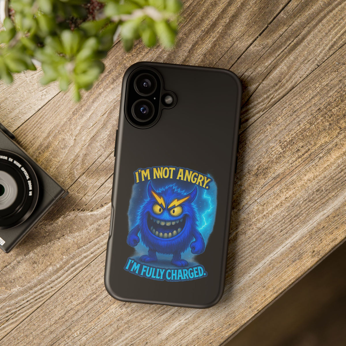 Phone Case - "I'm Not Angry, I'm Fully Charged" Electric Monster Protective Cover