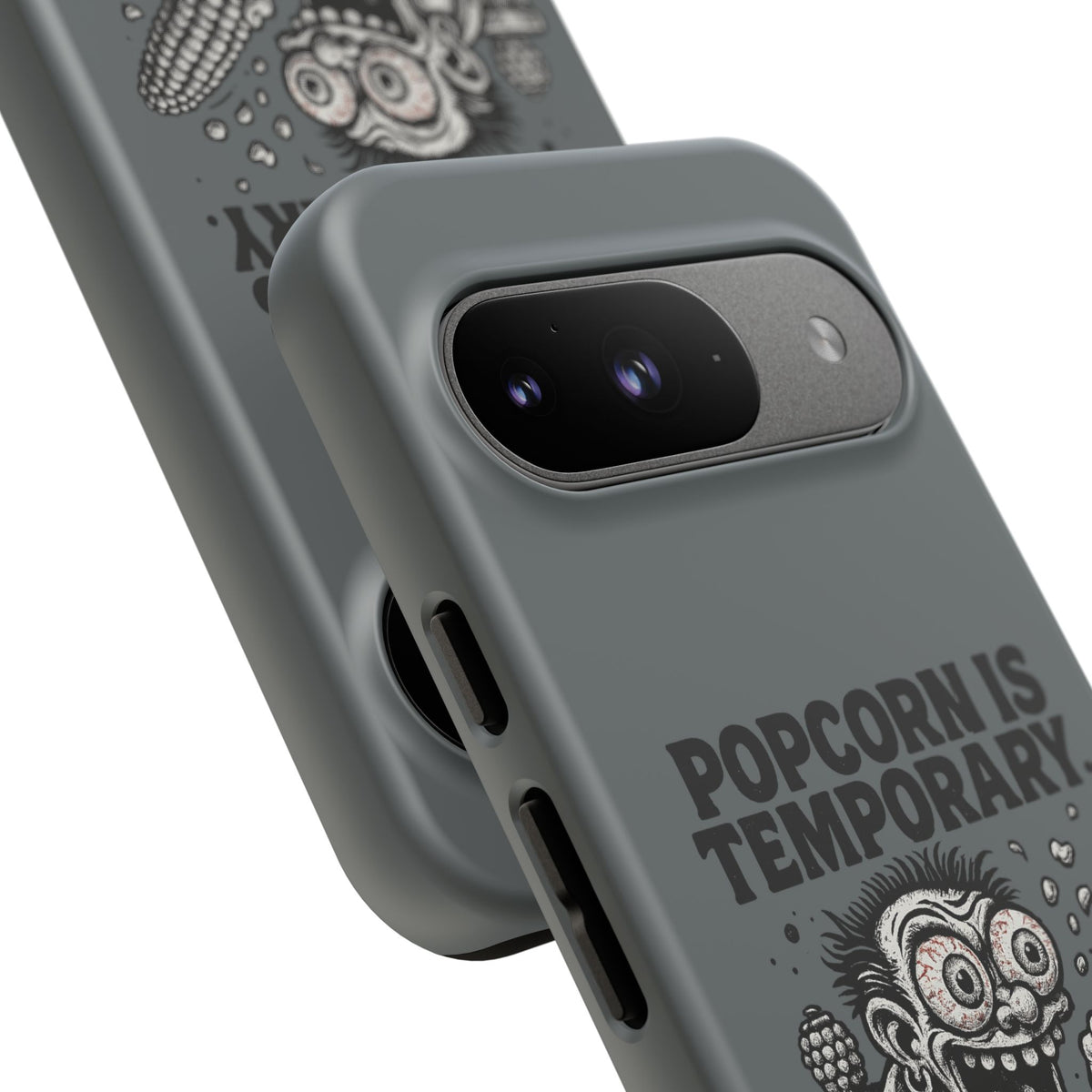 Phone Case — "Popcorn Is Temporary, Corn Is Eternal" Retro Zombie Corn Design