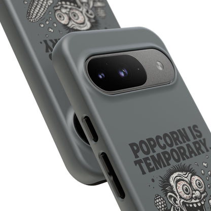 Phone Case — "Popcorn Is Temporary, Corn Is Eternal" Retro Zombie Corn Design
