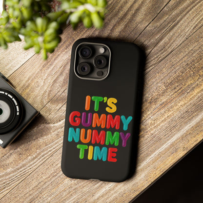 Phone Case — "It's Gummy Nummy Time" Colorful Candy Lettering Protective Case