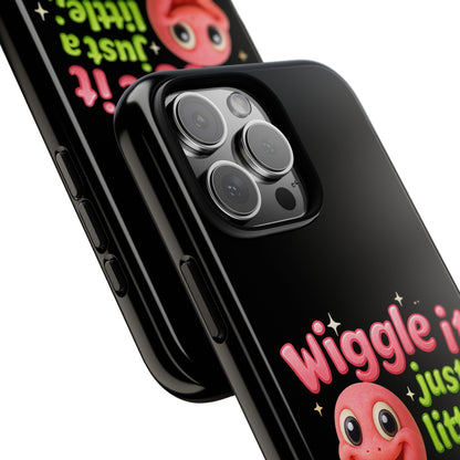 Wiggle It Worm Phone Case — Cute Pink & Green Cartoon iPhone Cover