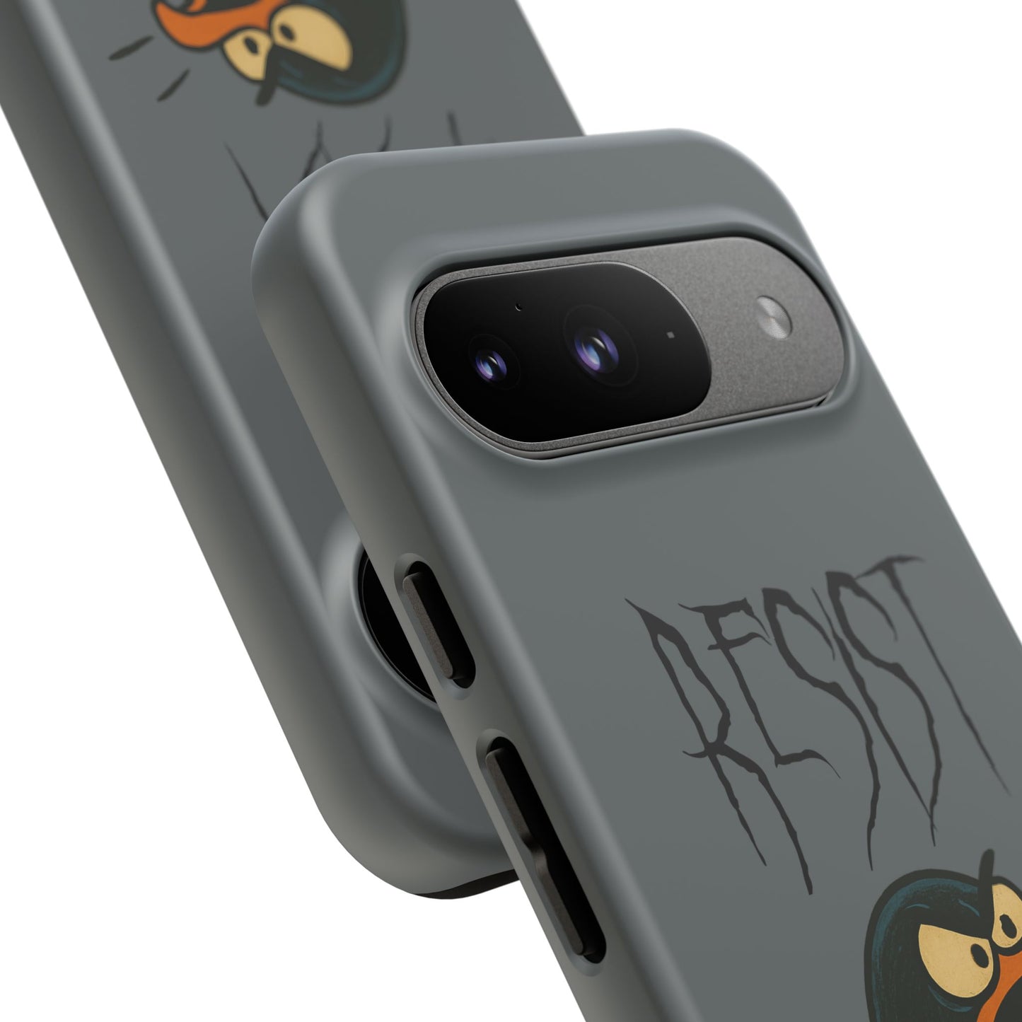 Resist Angry Penguin Phone Case — Protective iPhone Case with Bold Cartoon Design