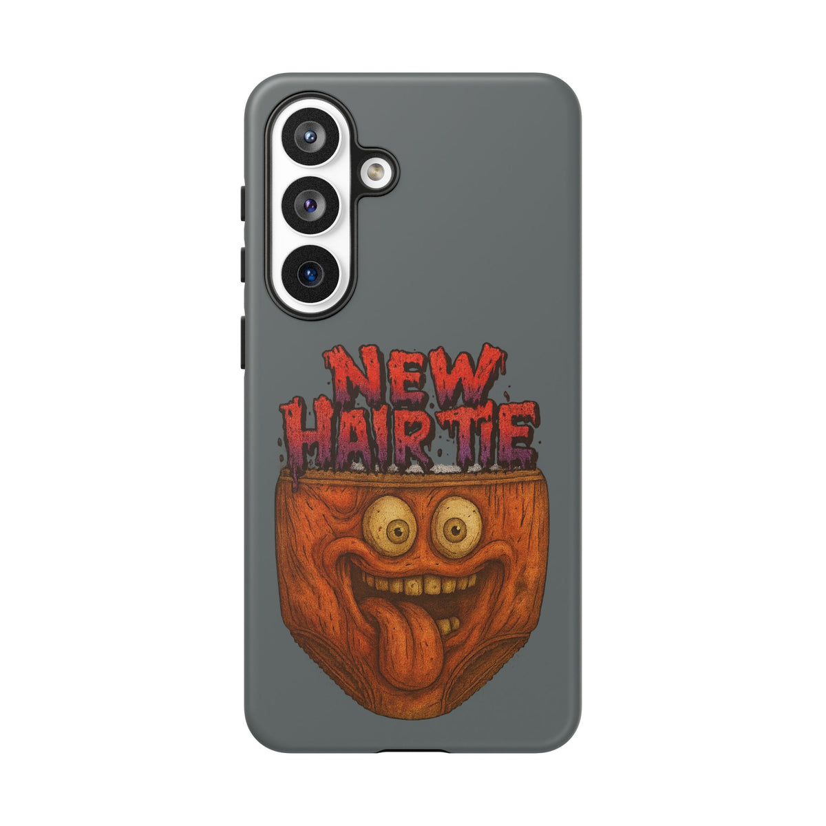 Phone Case — 'New Hairte' Funny Grinning Tongue-Out Monster Design