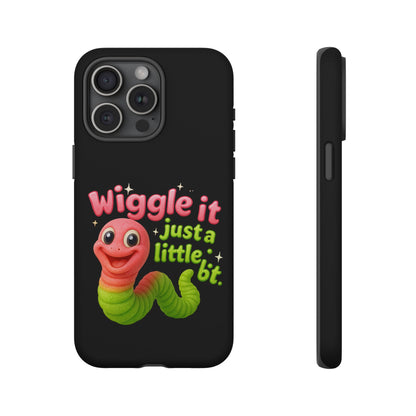 Wiggle It Worm Phone Case — Cute Pink & Green Cartoon iPhone Cover