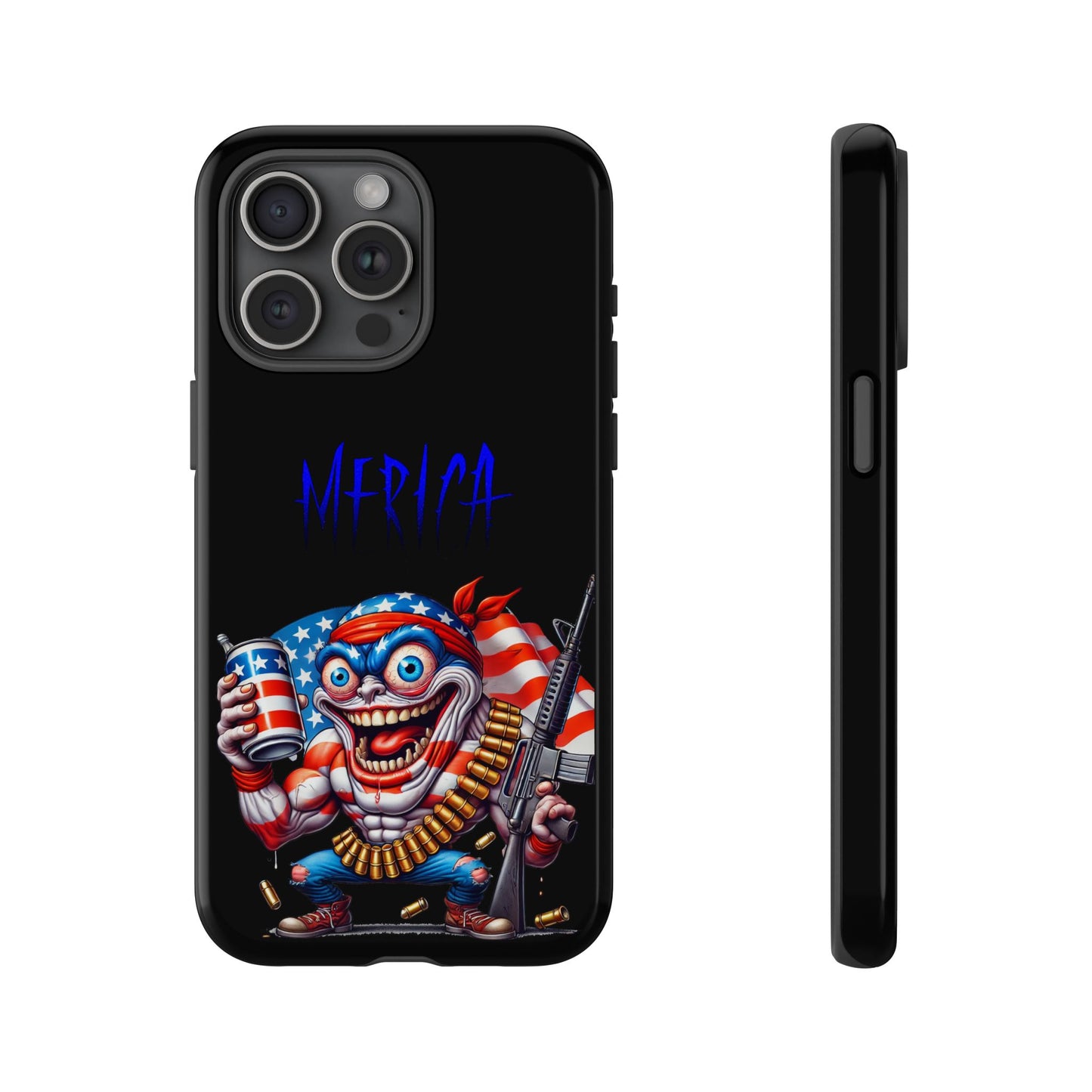 Phone Case — Patriotic 'Merica Clown with Flag, Beer & Rifle
