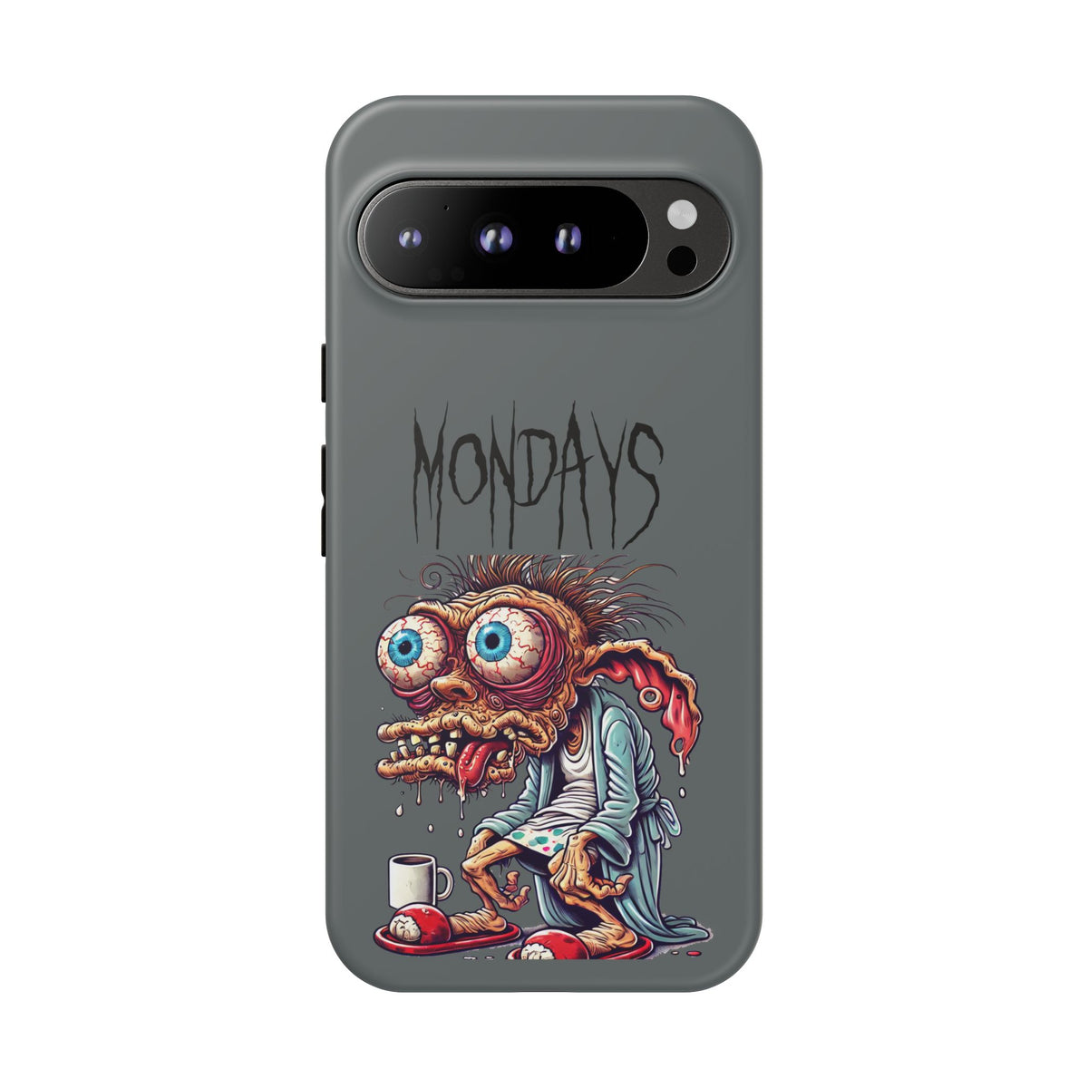 Mondays Zombie Character Phone Case – Funny Groggy Coffee Phone Cover
