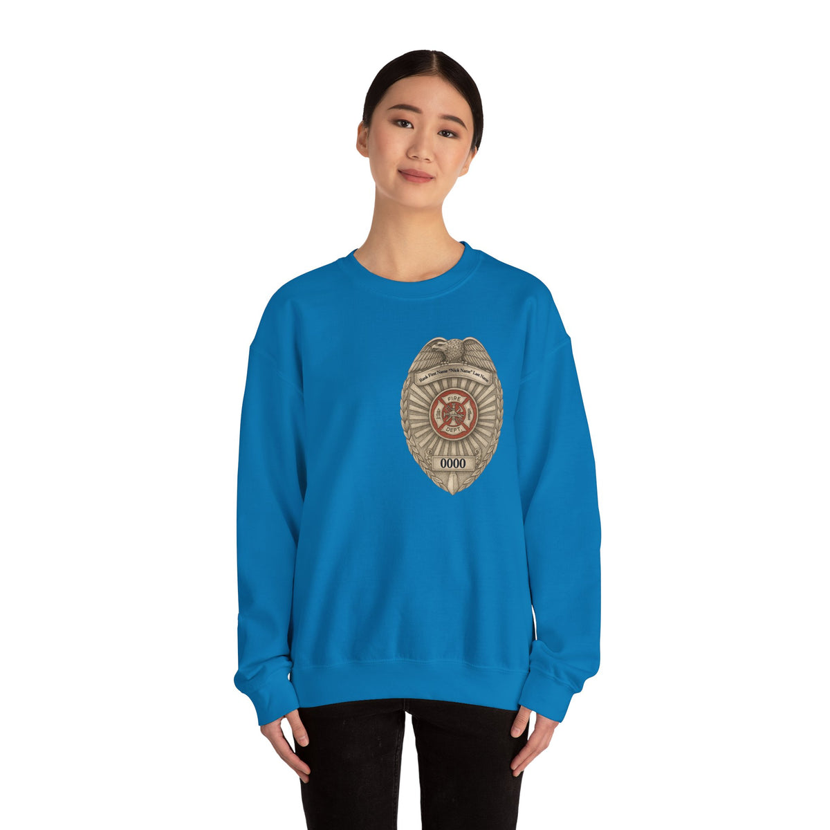Flames Test Metal Courage Defines the Firefighter Crewneck Sweatshirt
