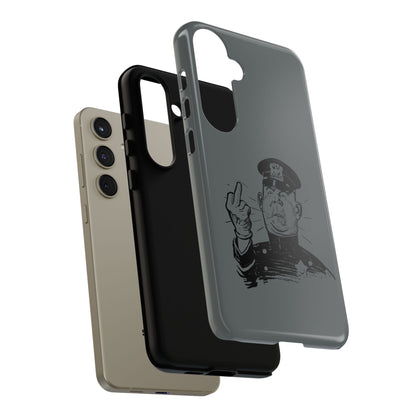Vintage Cop Middle Finger Phone Case — Edgy Retro iPhone Protective Cover