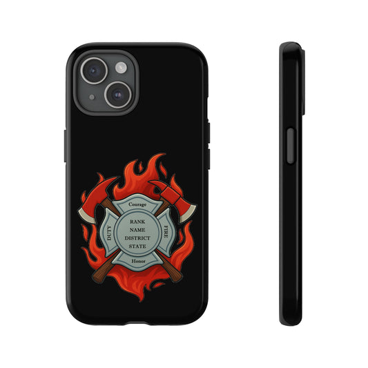 Firefighter Maltese Cross Phone Case — Custom Rank/Name/District Design