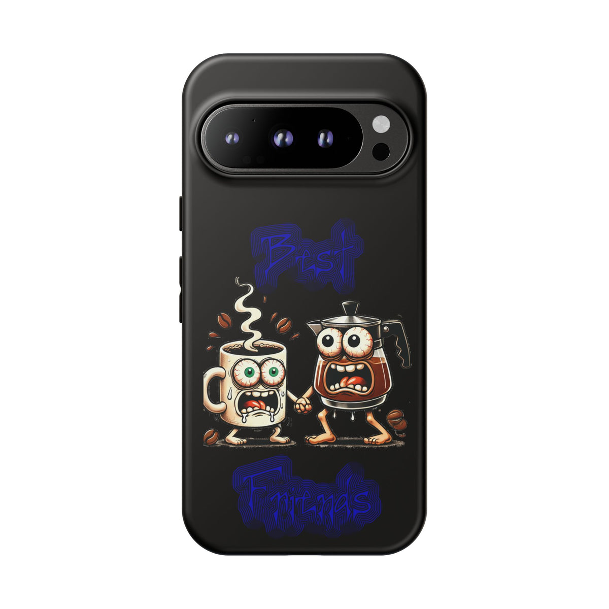 Coffee & Tea Fight Phone Case — Funny Kawaii Beverage Cartoon Tough Cases