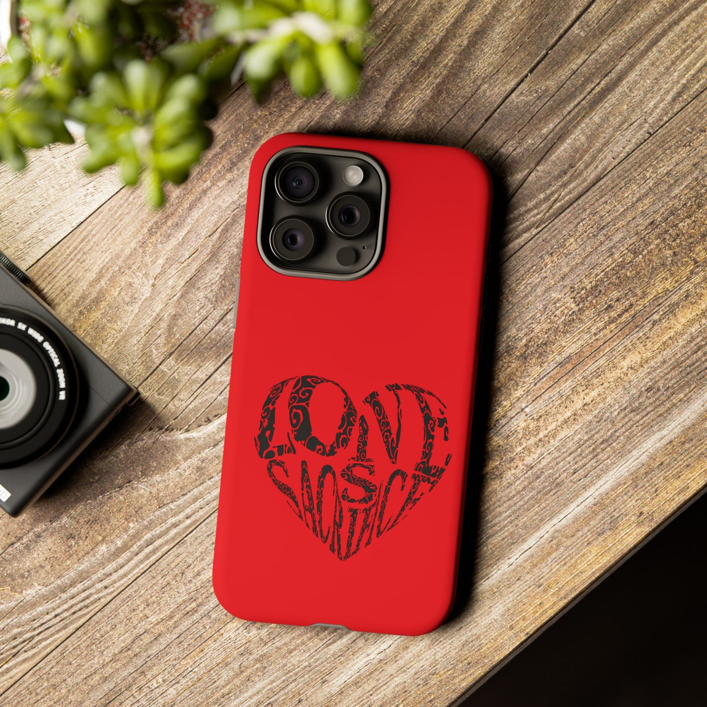 Red 'Love Justice' Heart Phone Case — Protective iPhone Cover, Valentine’s Gift