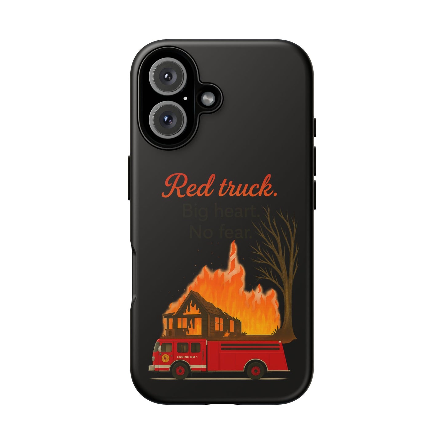 Phone Case — 'Red truck' Fire Truck Design, Vintage Firefighter Gift