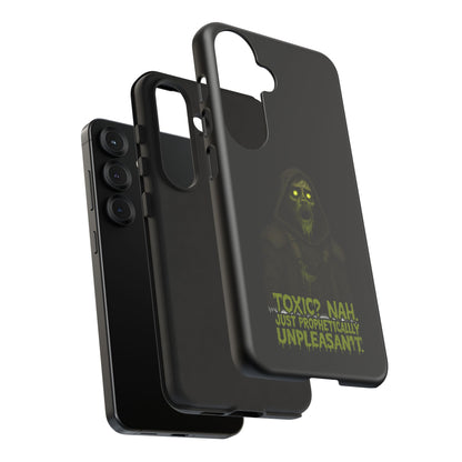 Phone Case — 'Toxic? Nah, Just Prophetically Unpleasant' Neon Grim Reaper Protective Cover