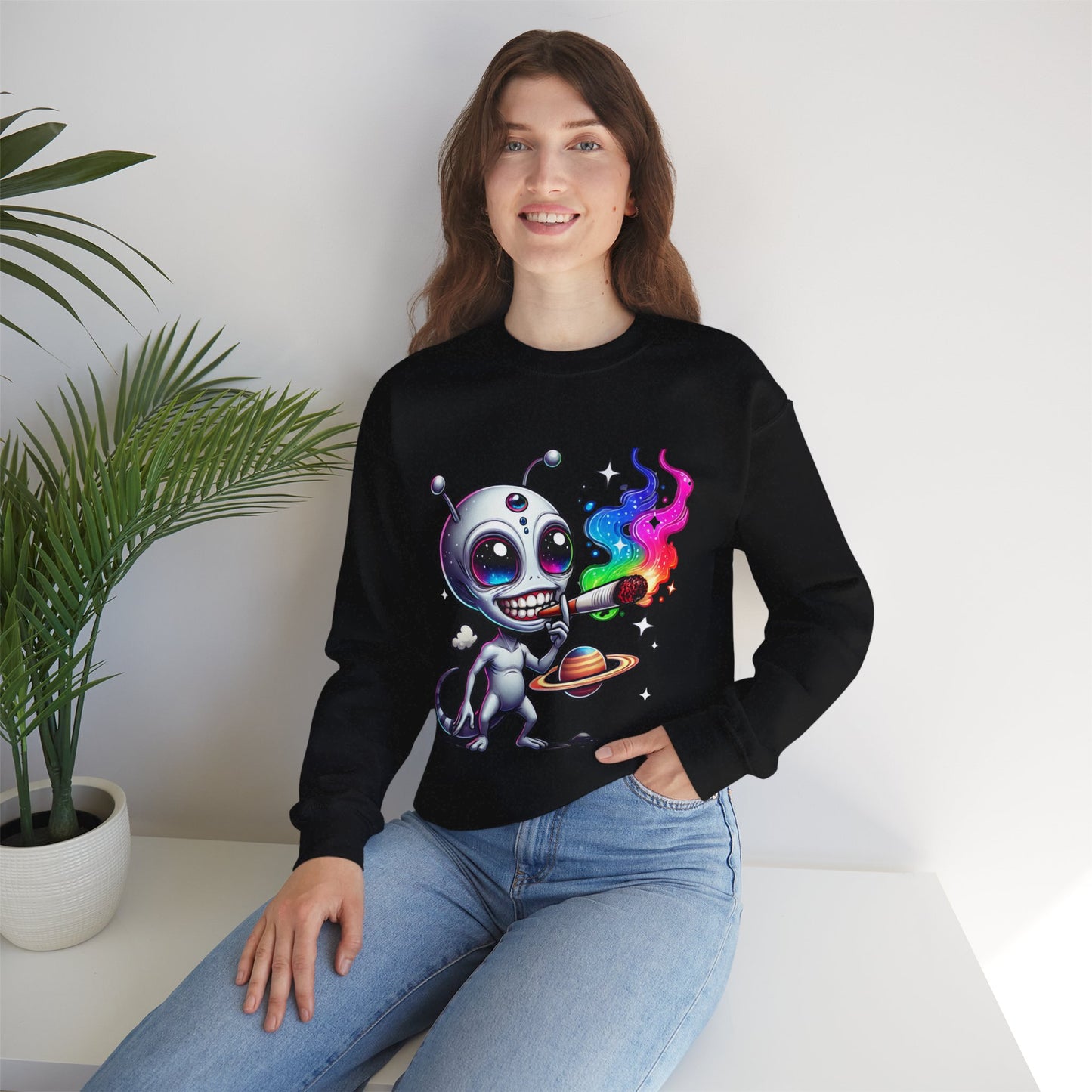 Stoned Alien Galaxy Crewneck Sweatshirt