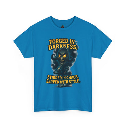 Forged in Darkness cat spirit T-Shirt | Stirred in Chaos illustrated tee