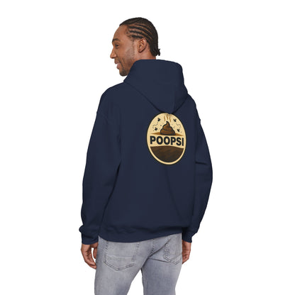 Funny 'POOPSI' Logo Hoodie — Retro Poop Emoji Graphic Pullover