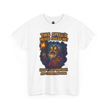 This Spell's Never Failed Me Wizard Tee | Funny Magic Illustration