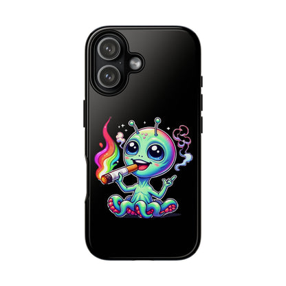 Alien Smoking Rainbow Joint Phone Case — Cute Psychedelic Cannabis iPhone Cover