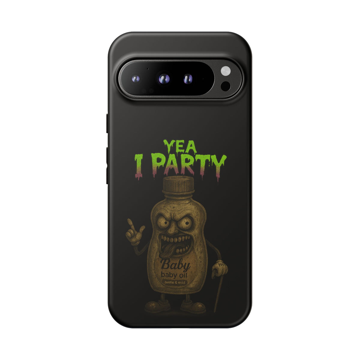 Phone Case — 'Yea I Party' Creepy Baby Bottle Graphic