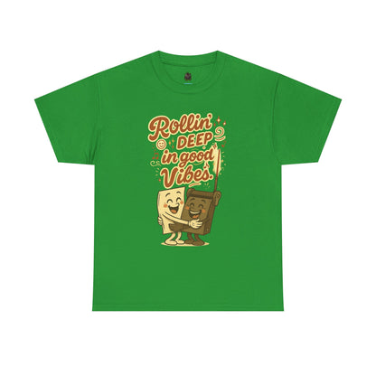 Rollin' Deep in Good Vibes – Smiling Paper & Roller T-Shirt