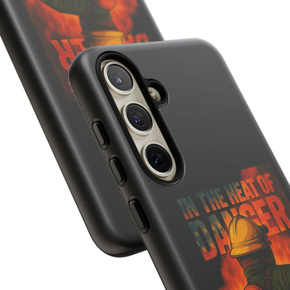 Firefighter Phone Case — "In the Heat of Danger We Hold the Line" Tough Protective Case