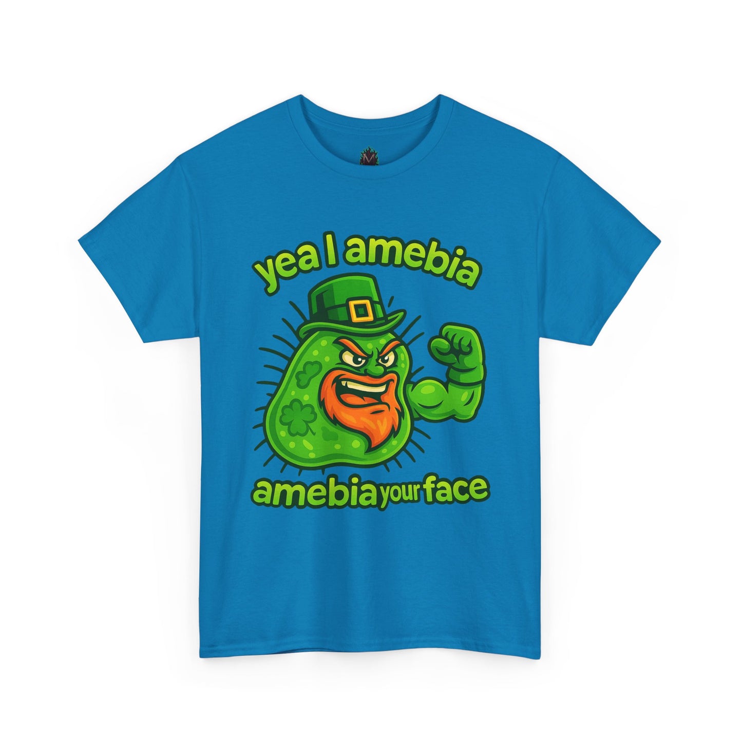 Amebia Your Face St. Patrick's Day T-Shirt — Funny Leprechaun Germ Graphic Tee