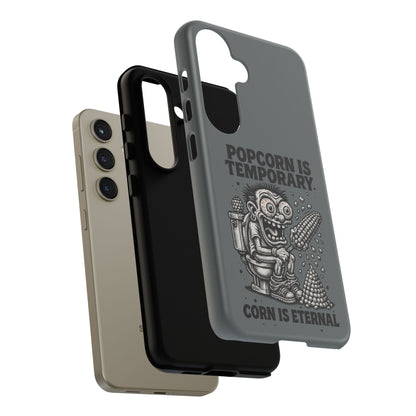 Phone Case — "Popcorn Is Temporary, Corn Is Eternal" Retro Zombie Corn Design