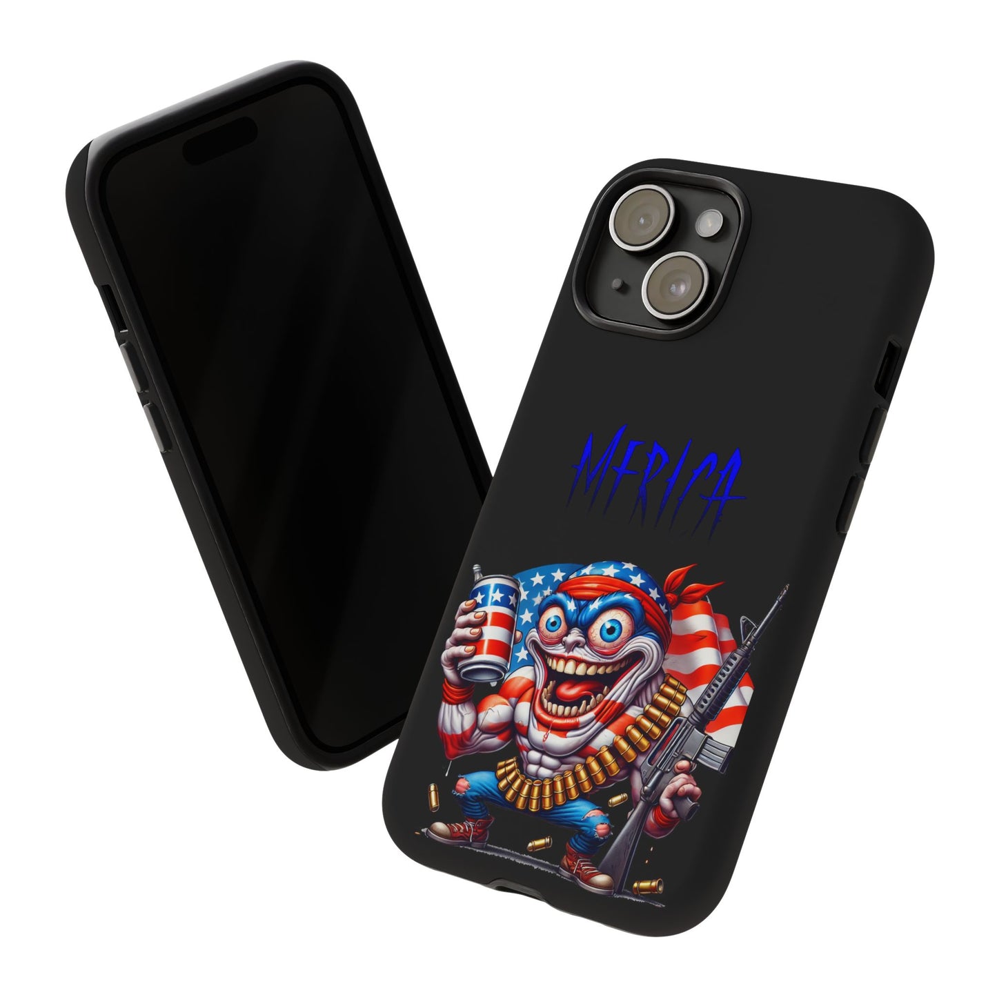 Phone Case — Patriotic 'Merica Clown with Flag, Beer & Rifle