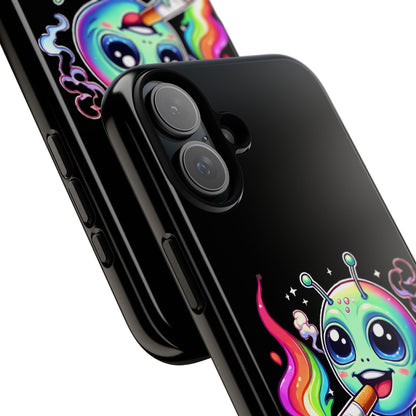 Alien Smoking Rainbow Joint Phone Case — Cute Psychedelic Cannabis iPhone Cover