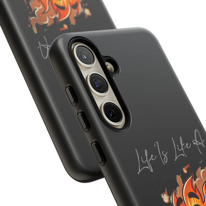 Cute Flaming Dumpster Phone Case — "Life Is Lit" Funny Burnout Phone Cover