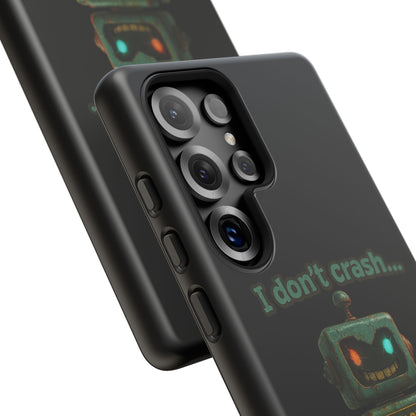Phone Case — "I Don't Crash... I Recalibrate" Retro Robot Protective Cover