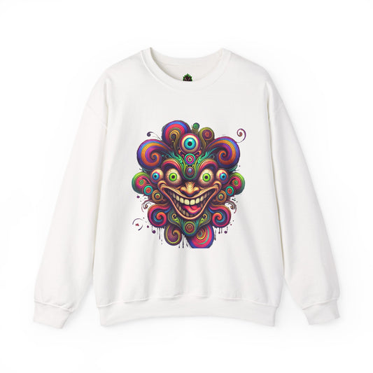 Hypnotic Swirl Face Crewneck Sweatshirt