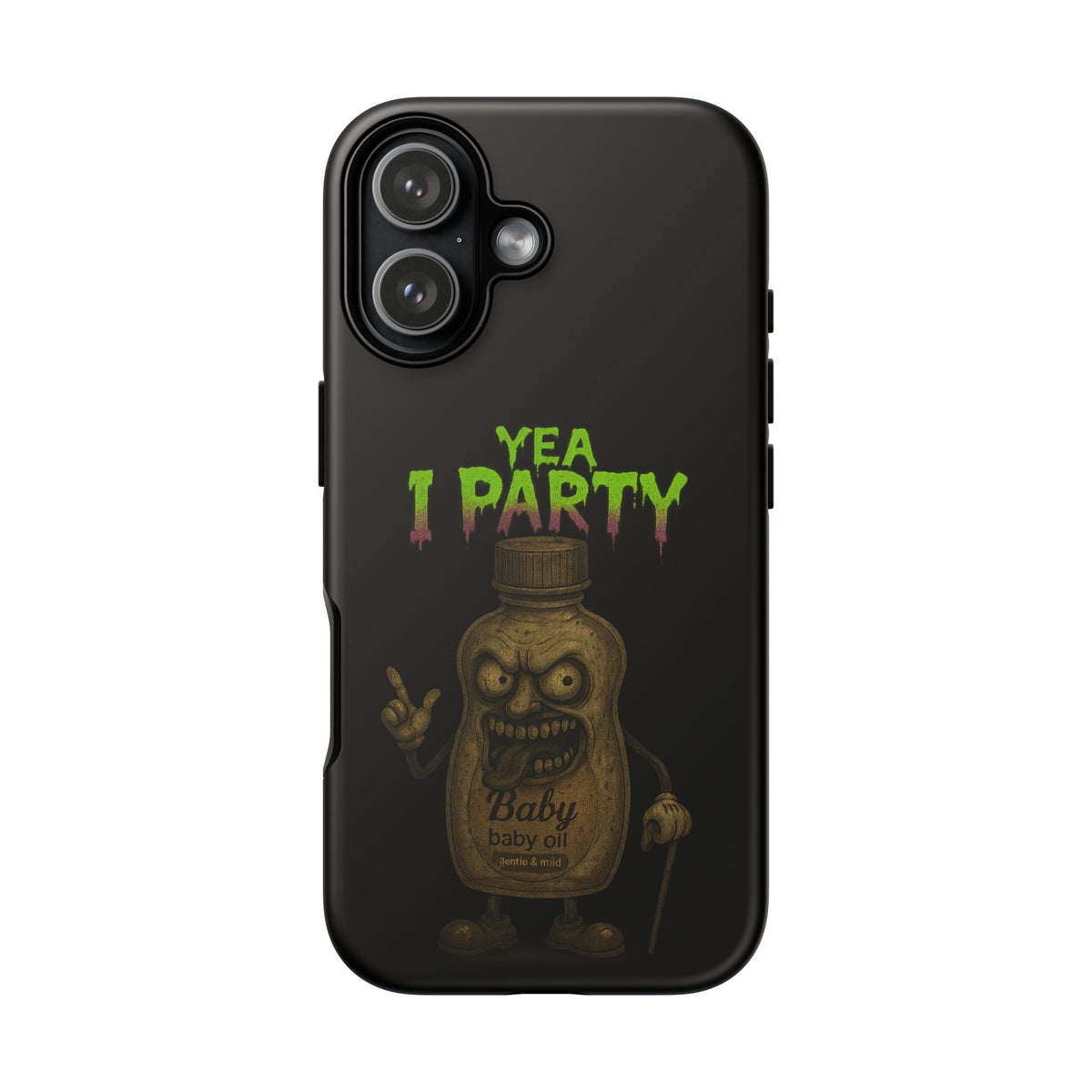 Phone Case — 'Yea I Party' Creepy Baby Bottle Graphic