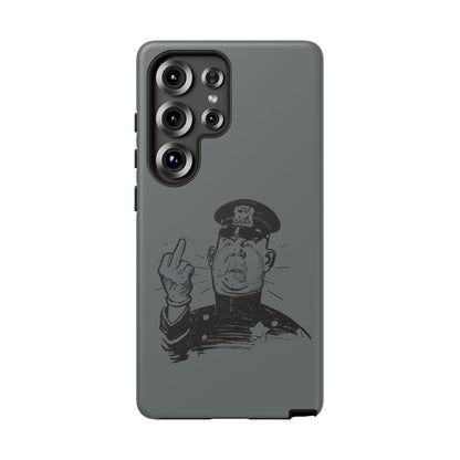 Vintage Cop Middle Finger Phone Case — Edgy Retro iPhone Protective Cover