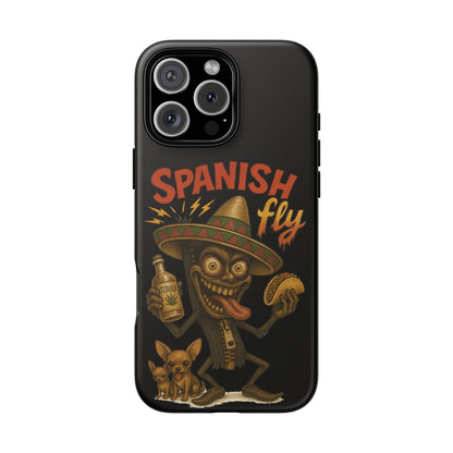 Spanish Fly Tough Phone Case — Retro Skull Sombrero Design
