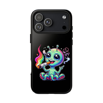 Alien Smoking Rainbow Joint Phone Case — Cute Psychedelic Cannabis iPhone Cover