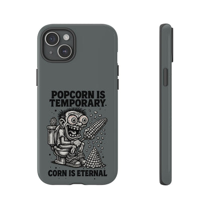 Phone Case — "Popcorn Is Temporary, Corn Is Eternal" Retro Zombie Corn Design