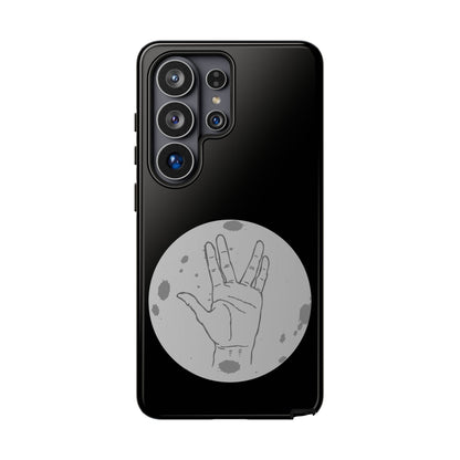 Spock Live Long Phone Case — Vulcan Salute Moon Graphic
