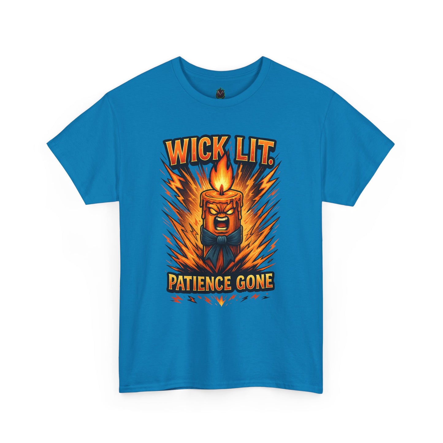 Wick Lit Candle Head, T-Shirt | Patience Gone, Flaming Candle Graphic