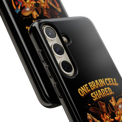 Phone Case — 'One Braincell Shared, Constantly Fighting for Custody' Funny Rivalry Cartoon