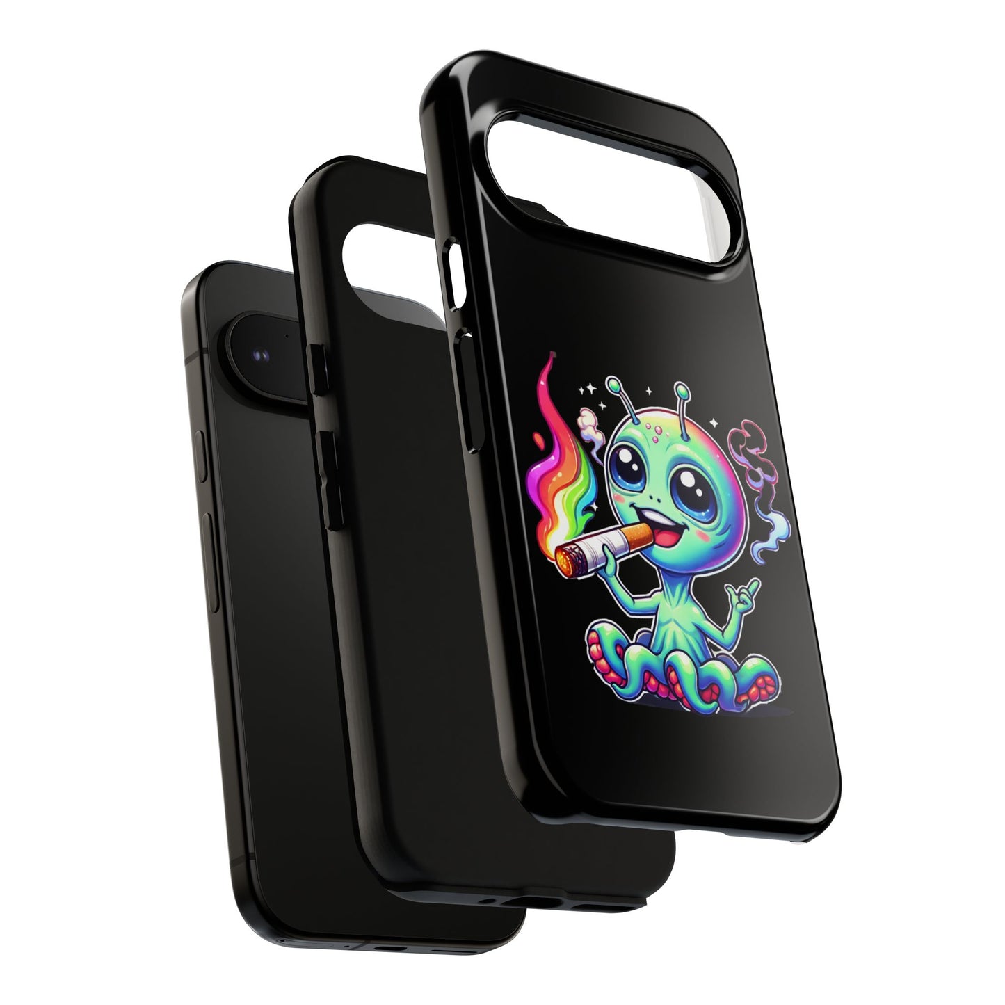 Alien Smoking Rainbow Joint Phone Case — Cute Psychedelic Cannabis iPhone Cover